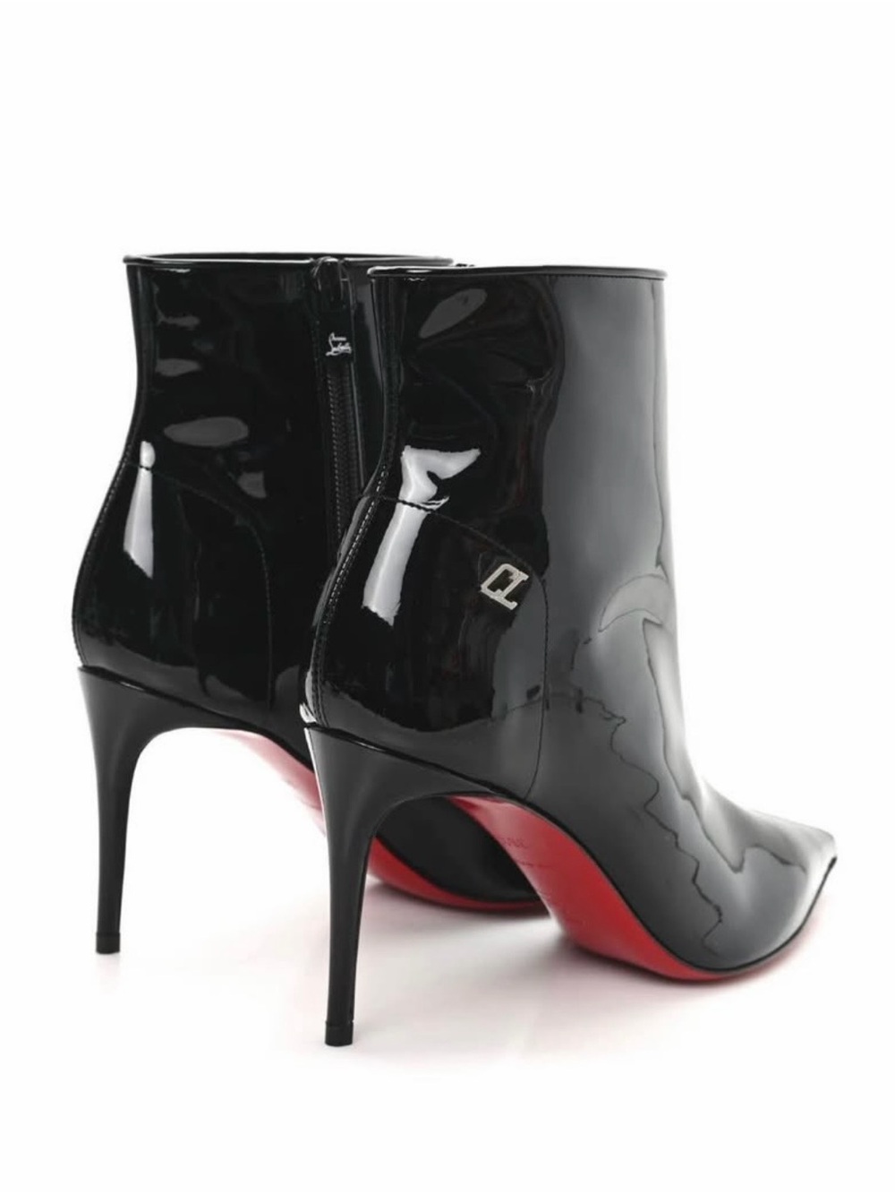 Authentic brand new Christian Louboutin Black Patent Leather Ankle Booties.
